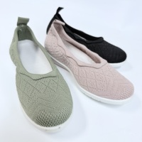 Chaussures plates à enfiler en maille respirante avec col à volants ondulés, semelle légère et souple, pour la marche quotidienne, baskets décontractées pour femmes
