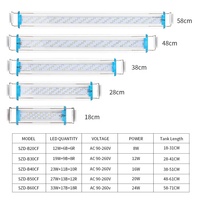 Luz LED para Acuario JSD WRGB18cm-55cm, Luz para Pecera que Mejora el Color, 3 Modos, Brillo Ajustable, Temporizador