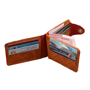 Men's Luxury Brown PU Leather <strong>Trifold</strong> <strong>Wallet</strong> Short Synthetic Leather Money Purses for One Hundred Dollar US100 Tri-fold <strong>Wallets</strong> - Product Image 4