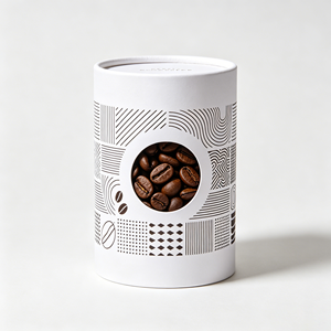 Luxury Rigid Cylinder Paper Can Transparent View <b>Window</b> Kraft Paper Tube Coffee Bean Packaging Box With Custom Size Option - Product Image 4