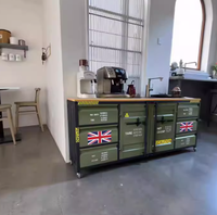 Meuble latéral de salle à manger en fer forgé MY, meuble de préparation de restaurant, rangement, décoration, meuble latéral multifonctionnel, armoire à vin intégrée