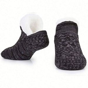 Calze da <span class=keywords><strong>donna</strong></span> personalizzate ultra morbide in <span class=keywords><strong>lana</strong></span>, lunghe fino alla caviglia, antiscivolo, con fodera in <span class=keywords><strong>lana</strong></span> spessa e soffice, per scarpe invernali - Product Image 2