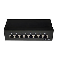 Panneau de brassage réseau professionnel blindé 8 ports Cat5e/Cat6/Cat.6A RJ45 mural pour centre de données, bureau et projets de vidéosurveillance