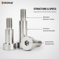 304 Stainless Steel Metric Hex Socket Shoulder Bolt Precision Ground Stripper Screw ISO 7379 M3-M10 L3-100mm for Mold Tooling