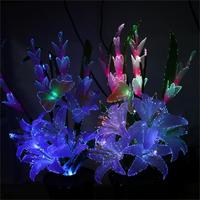 Fleur artificielle LED décorative à 7 couleurs changeantes, indice de protection IP33, garantie 5 ans, personnalisable, légère, à intensité variable, en fibre optique