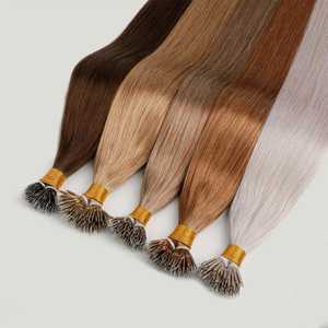 Russian Virgin Remy Human <b>Hair</b> Keratin Nano Tip <b>Extensions</b> Micro-Link Single Weft Natural Straight Texture Strong Bond Long - Product Image 3