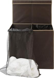 ตะกร้าซักผ้าสีน้ำตาลพร้อมถุงซับที่ถอดออกได้มี2ช่อง - Product Image 3