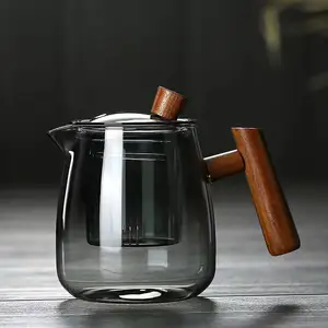 Factory Sale Removable Stainless Steel Infuser Household Office Tea Kettle Glass Coffee Teapot Set