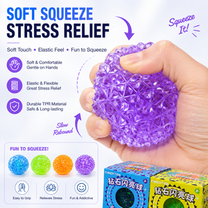 Pelota Antiestrés con Textura de Diamante, Juguete Suave para Aliviar el Estrés, Colores Surtidos, Venta al por Mayor, Novedad, Marca MXL, para Todas las Edades - Product Image 2