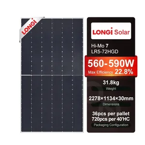 LONGi Hi Mo 6 7 LR5-72HGD zweiseitiges HPDC-Solarpanel 550 W 570 W 580 W 585 Watt 600 W Photovoltaik-Panel mit Doppelglas PV-Modul Jiangsu