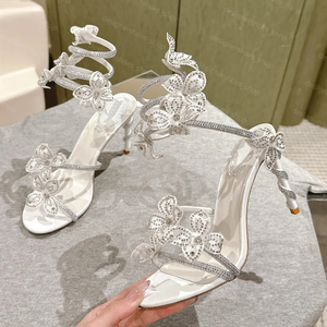 รองเท้าส้นสูงหัวแหลมแบบมีสายรัดข้อเท้า ดีไซน์หรูหรา คุณภาพสูง ปี 2026  วัสดุผ้าไหม  กันลื่น  แฟชั่นทันสมัย  ดีไซน์หรูหรา  พื้นสีแดง - Product Image 3