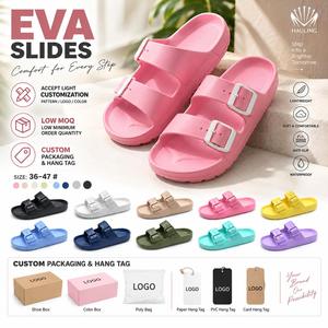 รองเท้าแตะแฟชั่น EVA สายคู่ ปรับได้ พร้อมโลโก้สั่งทำ พื้นนุ่ม สวมใส่สบาย - Product Image 5
