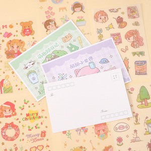 Ensemble d'autocollants de dessins animés, mat, imperméable, en matériau PET, vernis mat, pour cadeaux promotionnels, récompenses pour étudiants - Product Image 3