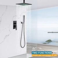 Douche pluie LED multicolore en bronze huilé et pulvérisateur à main, ensemble de robinets de douche complets au plafond, kit combiné