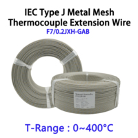 J-Type Fiberglass Insulated Thermocouple Compensating Cable IEC KAPTON Stranded Thermocouple Measuring Cable 32AWG F7/0.2JXH-GAB