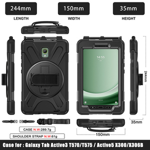 2019 Hot Bán chân đế Rugged trường hợp khó khăn cho Samsung Galaxy Tab hoạt động 5 X300 x306b với dây đeo vai - Product Image 2