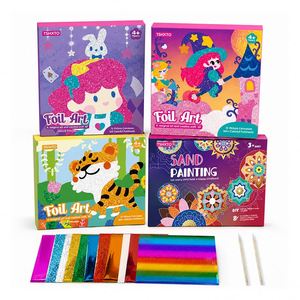 Kit de coloriage créatif en feuille pour filles, ensemble de toiles et autocollants holographiques, entraînement à la concentration, cadeau de fête ou de vacances - Product Image 4