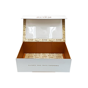 Caja de Embalaje de Papel para Pastel de Chocolate de Lujo, Rectangular, Magnética, Plegable, Transparente, Reciclable, Personalizada, con Asa, Superventas - Product Image 4