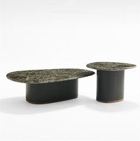 Ensemble de 2 tables basses de salon de luxe en marbre Ensemble de tables d'appoint de meubles modernes pour la maison Table de centre italienne minimaliste