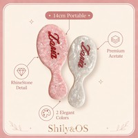 Shily&OS al por mayor Cepillo para el cabello de acetato con diamantes de imitación, cepillo tipo pala de lujo con cristales incrustados, peine desenredante para masaje del cuero cabelludo, a granel
