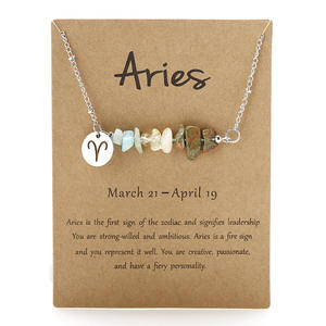 Collar con Cuentas del Zodiaco Femenino, Collar <span class=keywords><strong>de</strong></span> Piedra <span class=keywords><strong>de</strong></span> Gracia con Signo del Zodiaco, Collar <span class=keywords><strong>de</strong></span> Constelación para Mujer con Tarjetas - Product Image 5
