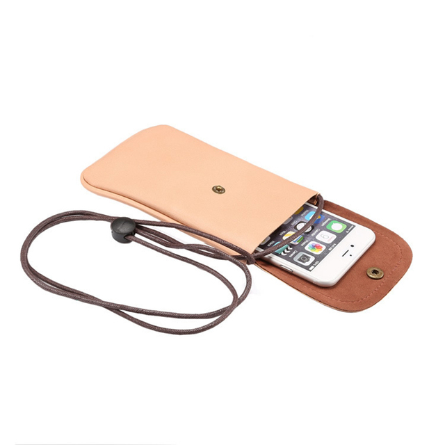 Travel Cellphone Holster Crossbody Bag Strap Neck Lanyard Smartphone Walking Passport Wallet Holder PU Leather Cell Phone Pouch