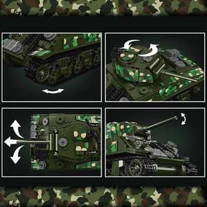 Moule King 20024 961 pièces militaire Serie <span class=keywords><strong>Sherman</strong></span> M4 réservoir bloc de construction modèle technique éducatif jouet Festival cadeau - Product Image 5