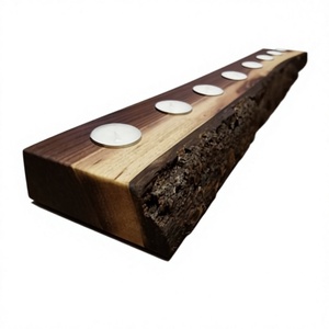 Wooden Rectangular Handmade <b>Tea</b> Light Holder Candle <b>Stand</b> Brown Eco-Friendly Durable Christmas Home Decor Customized Logo Safe - Product Image 2