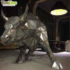 Esculturas <span class=keywords><strong>de</strong></span> toros <span class=keywords><strong>de</strong></span> <span class=keywords><strong>acero</strong></span> inoxidable <span class=keywords><strong>de</strong></span> gran tamaño, diseño popular para decoración <span class=keywords><strong>de</strong></span> parques públicos. - Product Image 4