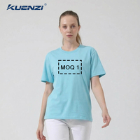 Camiseta Kuenzi Regular Personalizada con Logotipo, Cuello Redondo, Manga Corta, 100% Algodón, 240GSM, Hombros Caídos, Talla Grande para Mujer