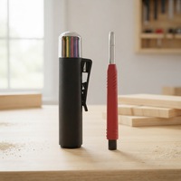 Ensemble de crayons marqueurs pour charpentier (graphite) à usage professionnel, toutes surfaces, avec recharges