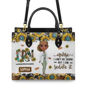 Chất Lượng Cao PU Vai Túi Phi Cô Gái Y Tá Làm Việc In Túi Xách Màu Đen Và Trắng Của Phụ Nữ Túi Xách Với Xử Lý - Product Image 4