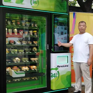 Kommerzielle Nutzung Supermarkt Kühlschrank Hohe Kapazität Bequeme Zahlung Gemüse frisches Obst Lebensmittel Stahl Vendlife Vending