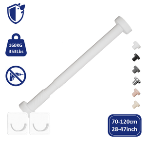 Barra de Ducha Moderna de Acero Inoxidable de Alta Resistencia con Microajuste, 28-47 Pulgadas, 353 Libras, Extensible, Sin Perforación, Resistente al Óxido, para Baño - Product Image 1