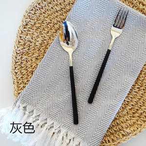 Serviettes en coton de style nordique rectangulaires avec pompon, pour la maison, lavables en machine, 100% coton - Product Image 4