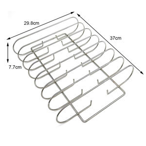 Support de côtes de barbecue en acier inoxydable pour le support de rôtissage de gril à gaz de gros oeufs verts peut contenir 7 nervures <span class=keywords><strong>accessoire</strong></span> de fumeur en métal - Product Image 5