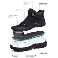 Bottes de travail sportives mi-montantes OEM, légères, respirantes, avec embout de sécurité anti-choc en acier, en daim et toile, pour l'hiver, style jogger