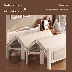 <span class=keywords><strong>Lit</strong></span> simple pliant à cadre métallique, design pliable pour la maison, le bureau, la pause déjeuner, la location, la petite chambre à coucher - Product Image 3