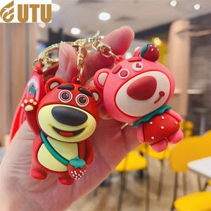 พวงกุญแจรูปหมีสตรอเบอร์รี่การ์ตูนพวงกุญแจพลาสติกจี้ตุ๊กตาคู่กับกาวเครื่องประดับกระเป๋ากระต่ายเครื่องประดับ-F - Product Image 5