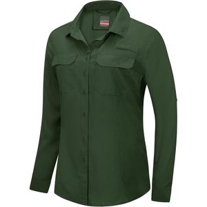 Camiseta de Protección Solar de Manga Larga para Mujer, UPF 50+, Secado Rápido, para Pesca, Senderismo, Viajes, Color Verde Sólido - Product Image 1