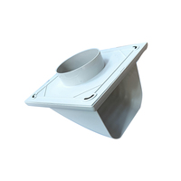 Capot à persiennes d'échappement extérieur blanc ABS de 4 pouces avec filet pour empêcher les oiseaux et les souris d'entrer