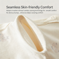 Vêtements pour bébé Printemps Automne Ensemble deux pièces unisexe en pur coton, sous-vêtements thermiques antibactériens isolants à simple boutonnage motif animal