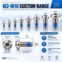 Vis sur mesure Torx à embase nylon M2-M10 en acier allié, anti-desserrage, de précision, pour équipement d'automatisation