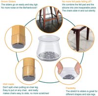 Protège-pieds de chaise en silicone antidérapant pour toutes les formes de pieds de chaise/table