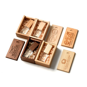 Wood Glass Mayoreo Memorias Usb 4Gb 8Gb 16Gb Customize Flash Drive 32Gb 64Gb 128Gb Crystal USB Stick with Wooden Box