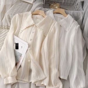 Nouvelle Blouse Femme à Col Claudine Couleur Unie Manches Évasées et Découpes Tendance - Product Image 6