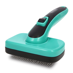 Ensemble de brosses et peignes de toilettage pour petits animaux en acier inoxydable - Outil démêlant autonettoyant pour enlever les poils - Coloré - Moyen - TY-20241028-60 - Product Image 1