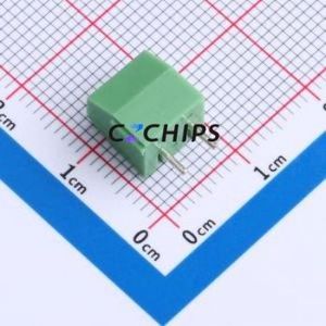DB301V-3.96-2P-GN-S Screw Terminal Block Through hole Component (THT),P=3.96mm Connector 1x2P 3.96mm Green Through Hole - Product Image 2