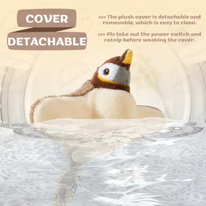 Yeni USB şarj edilebilir interaktif otomatik çırparak kanatları simüle cıvıl cıvıl kuş serçe Pet kovalamaca yavru kedi peluş oyuncak - Product Image 5