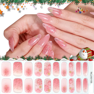 Autocollants pour ongles <span class=keywords><strong>de</strong></span> Noël, autocollants en gel <span class=keywords><strong>flocon</strong></span> <span class=keywords><strong>de</strong></span> <span class=keywords><strong>neige</strong></span>, autocollants auto-adhésifs pour lampe UV, autocollants en gel semi-durci pour ongles <span class=keywords><strong>de</strong></span> Noël - Product Image 1